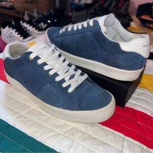 Hours Is Yours Suede Low Top Sneakers Navy Blue